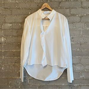 Frame Ruffle Front White Blouse - Size M